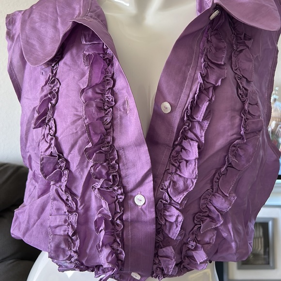 MARY CRAFTS SILK CROP SHIRT TOP BLOUSE SIZE 10 - Picture 5 of 7